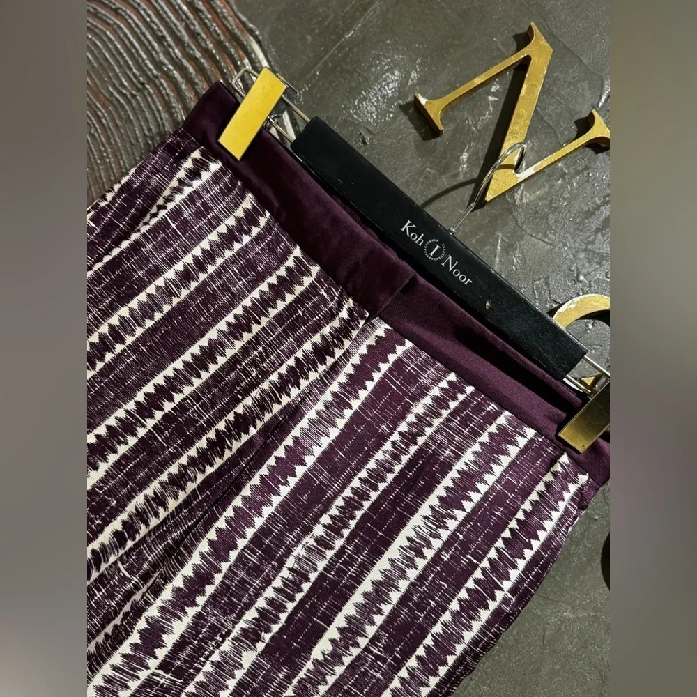 By Malene Birger 100% Silk Purple Patterned Pants NWT | Size EU 34 - Picture 3 of 8